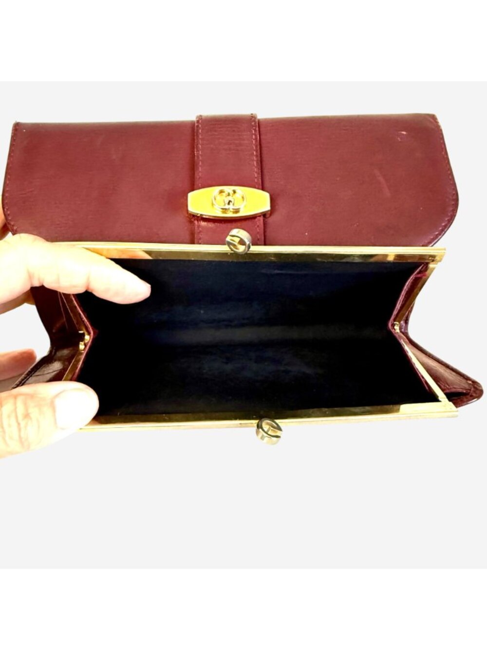 Vintage Gucci Burgundy Leather Continental Wallet Clutch 1970s/80s *read* - Picture 7 of 16